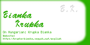 bianka krupka business card